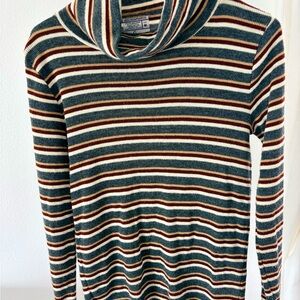 Vintage Sears 1978 Striped Turtle Neck Sweater Women’s M Made In USA Retro